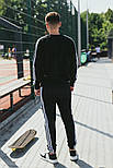 Спортивний костюм чоловічий Adidas Адідас весна-осінь кофта + штани черний Туреччина. Живе фото, фото 6