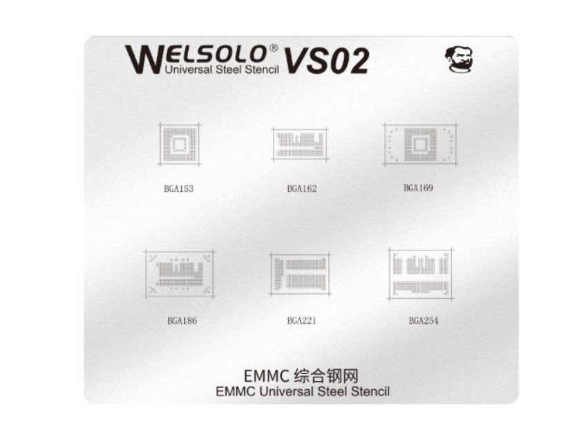 Трафарет BGA Mechanic VS02 універсальний для EMMC (BGA153 / BGA162 / BGA169 / BGA186 / BGA221/254)
