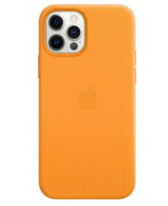 Чохол (Leather case) для iPhone 12 / iPhone 12 Pro with magsafe Orange