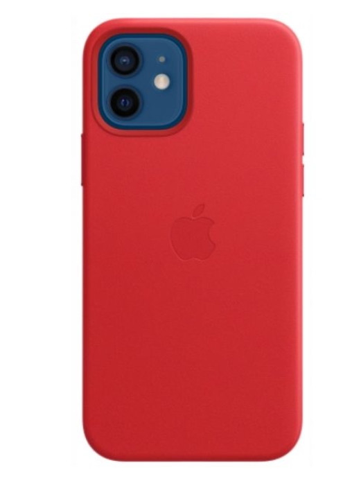 Чохол (Leather case) для iPhone 12 / iPhone 12 Pro with Red magsafe