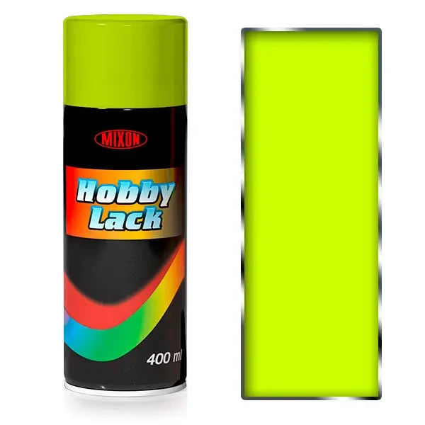 Аерозольна фарба ФЛУОРЕСЦЕНТНА MIXON HOBBY LACK 400ml жовта 905, фото 1