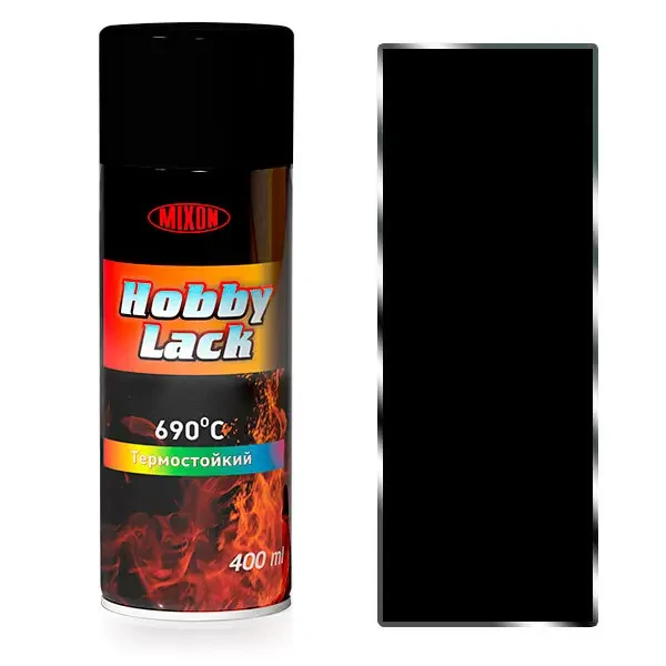 Аерозольна фарба ТЕРМОСТІЙКА MIXON HOBBY LACK 400ml чорна 920