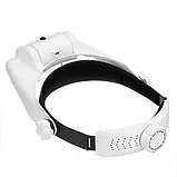 Налобна бінокулярна лупа Magnifier MG81000SC (1,5х-11,5х) з LED-підсвіткою й акумулятором, фото 2