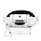 Налобна бінокулярна лупа Magnifier MG81000SC (1,5х-11,5х) з LED-підсвіткою й акумулятором, фото 3