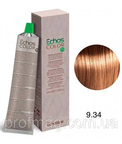 Крем-фарба для волосся Echosline Echos Color Colouring Cream колір Мідно-золотистий дуже світлий блонд 9.34