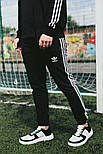 Спортивний костюм чоловічий весна осінь Adidas Адідас трикотаж чорний. Живе фото. Чоловічий костюм модний, фото 3