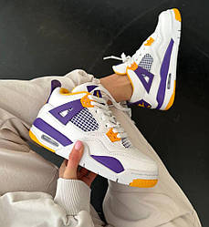Підліткові кросівки Air Jordan 4 "Lakers Home" | жіночі підліткові кросівки Найк Аїр Джордан 4 Лейкерс