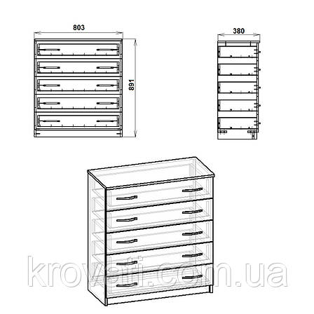 Комод для дитячої 5Л Компаніт, Дуб сонома, фото 2