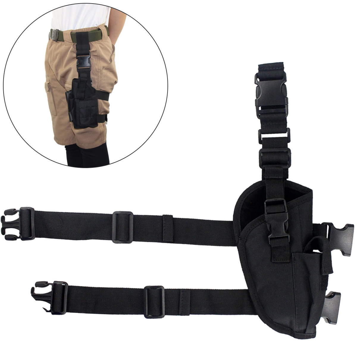 Купити Універсальна тактична кобура на ногу (42х11 см) B18, Чорна ...
