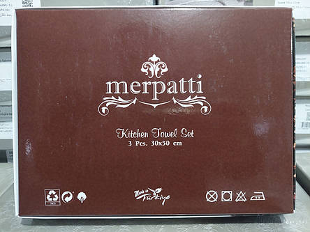 Кухонні рушники махрові Merpatti 3шт, 30*50см, фото 3