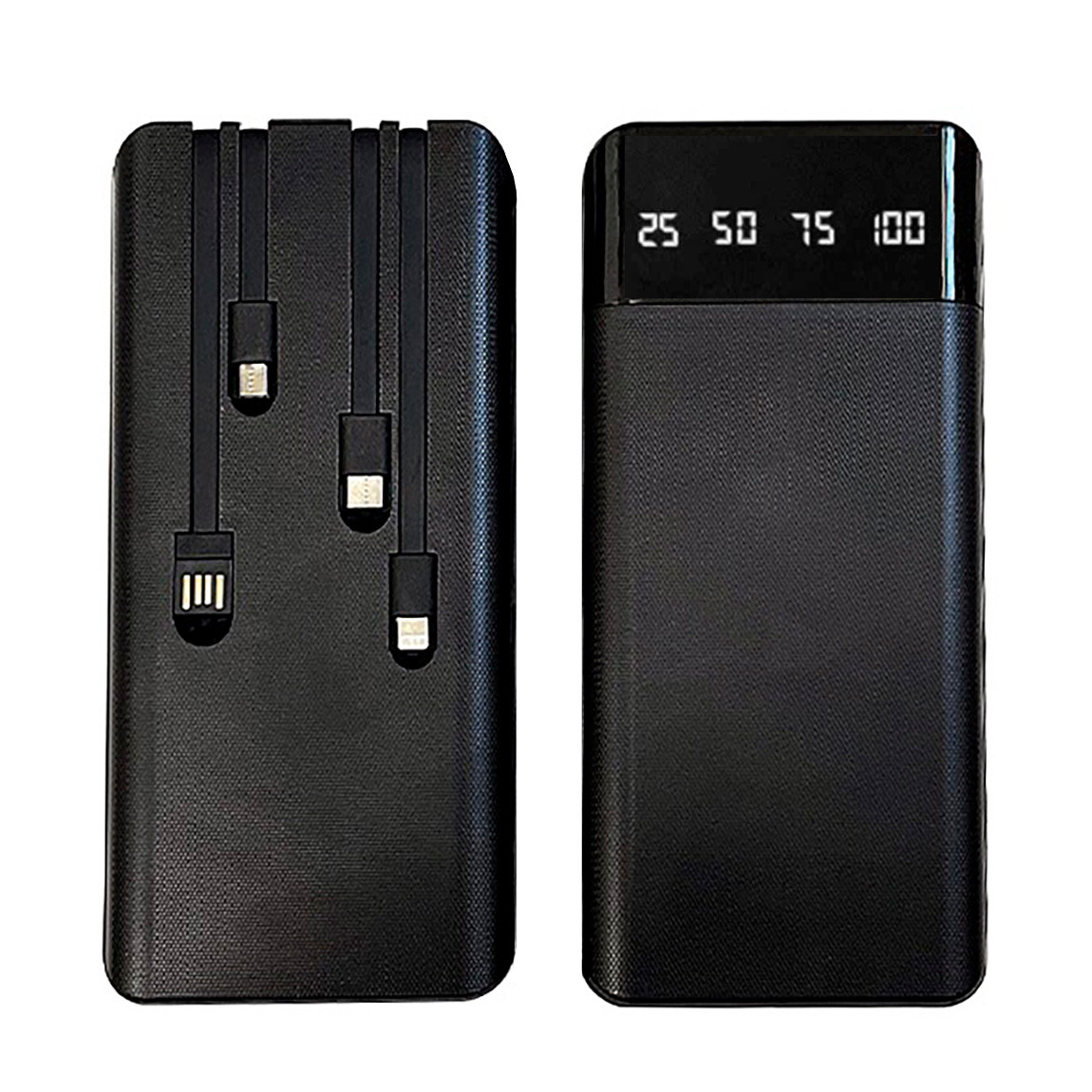 Корпус повербанк Power Bank на 14* 18650 21700 2.1А з набором кабелів USB Lighting Type-C і ліхтариком, чорний