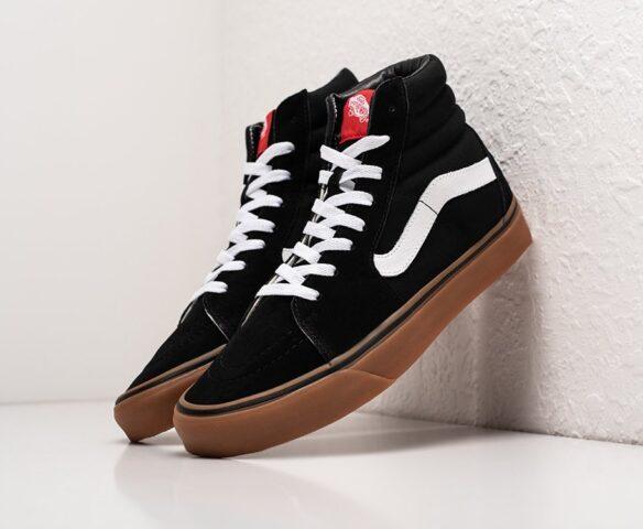 Високі чоловічі кеди Vans SK-8 Hi Black White Gum (Ванс Олд Скул високі чорно-білі) 44