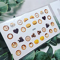 Слайдер дизайн для маникюра на водной основе пончики шоколад конфеты