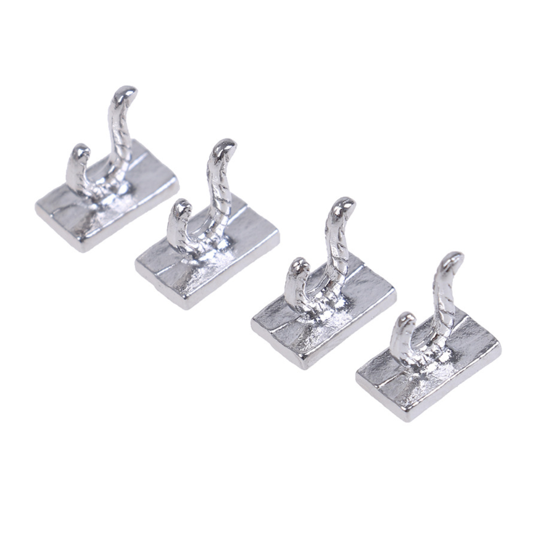 Мініатюра набір гачків 1*1 см Срібло 4 шт, фото 1
