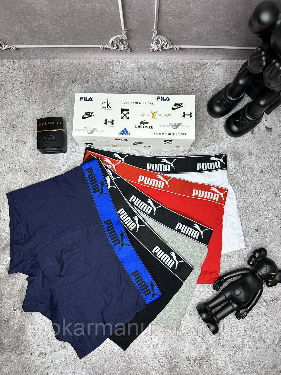 Купить Набор мужских трусов боксеров Puma | Мужские трусы набором из 5 ...
