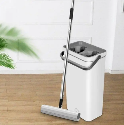 Швабра із відром з автоматичним віджимом на 8 літрів Easy Mop, фото 1