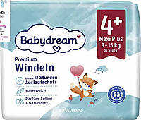 Подгузники Babydream premium Германия 4+ (9-15кг) 36шт