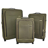 Дорожные чемоданы на 3 колесах, Набор чемоданов 3шт S/M/L, Набор тканевых чемоданов AirLine 17DL07