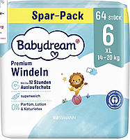 Підгузки Babydream premium Німеччина 6 (14-20кг) 64шт