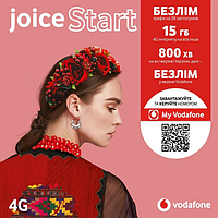 Стартовый пакет сим карта Водафон  Vodafone Joice Start