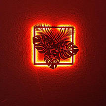 Панно декоративне картина на стіну Фітокартина LED 16 кольорів пульт 400x400 acr-p000019, фото 2