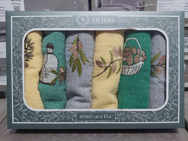 Рушники кухонні вафельні Nilteks 6шт 40*60м, фото 1