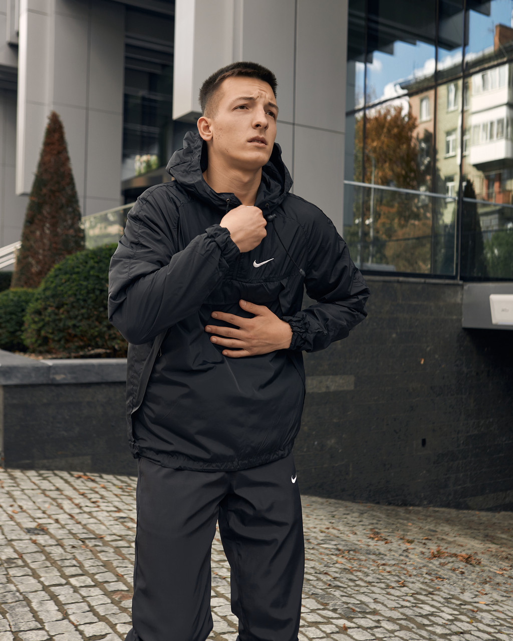 Купить Мужской анорак Nike черный демисезонный спортивный , Стильная ...