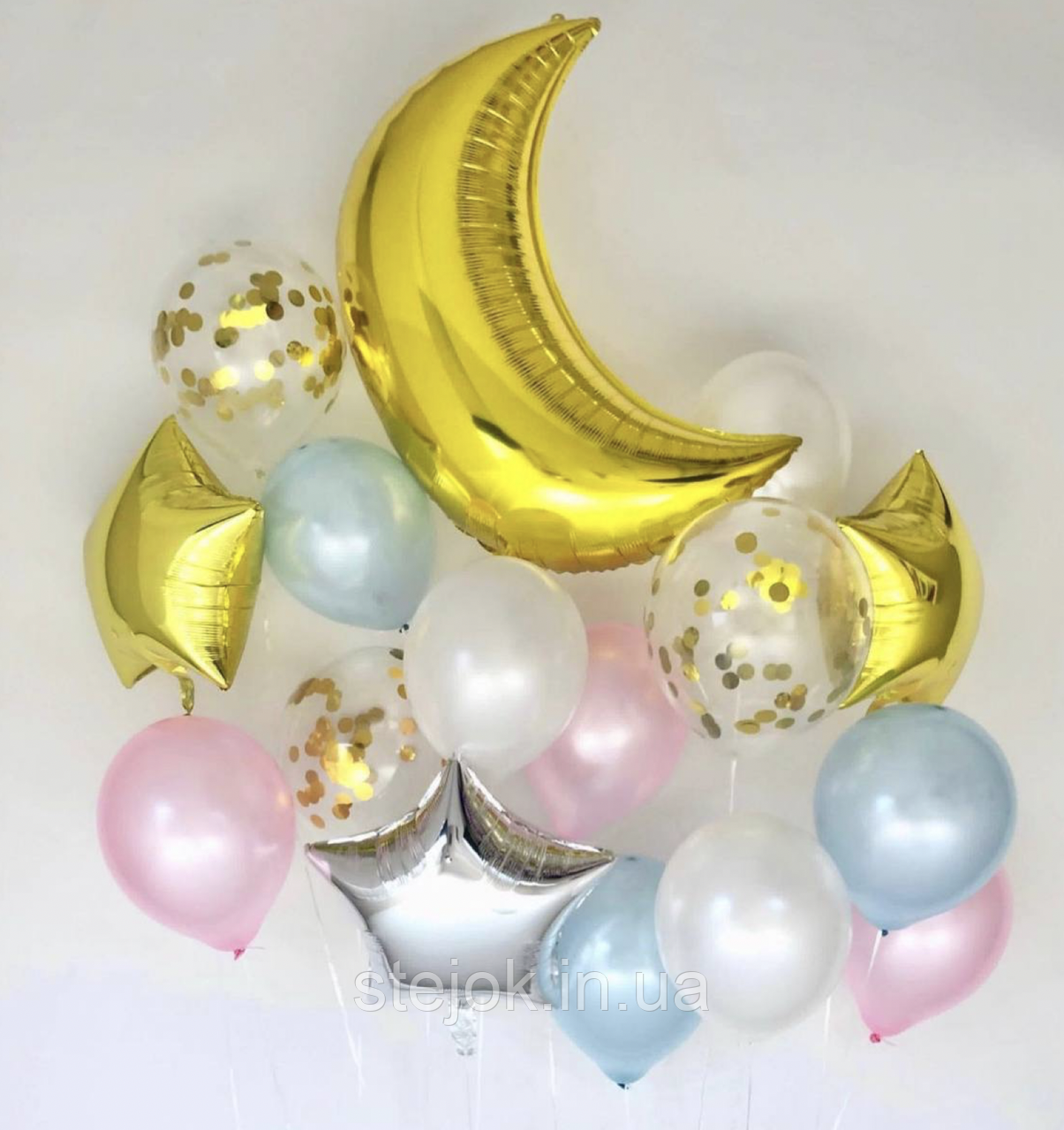 Набір куль із місяцем, колір золото, фото 1