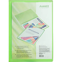 Папка пластикова A4 20 файлів прозора зелена Axent 1020-26-А, 43397