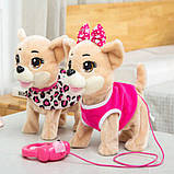 М'яка інтерактивна іграшка «Собачка в сумці» леопард, собачка з повідком, ходить, виляя хвостом, співає 3 пісні українською мовою,, фото 2