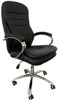 Офісне крісло керівника Valensia хром Anyfix Чорний