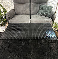 Черный кофейный столик из мозаики в стиле Лофт.