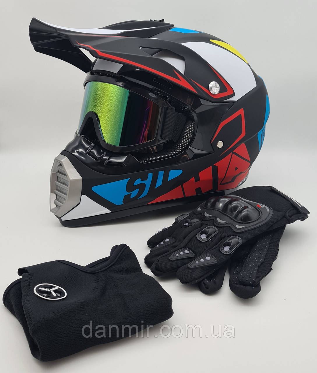 Мотошолом Ендуро H900S для мотокросу або квадроцикла + КОМПЛЕКТ у Подарунок (Окуляри, Рукавички, Балаклава), фото 1