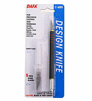 Нож макетный DAFA C-600S пластиковая ручка 5 сменных лезвий