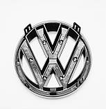 Емблема решітки радіатора Volkswagen Tiguan 2012-2016 чорна глянцева, фото 2