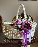 Корзина плетена святкова з декором. Арт:4051, фото 5