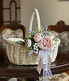 Корзина плетена святкова з декором. Арт:4051, фото 4