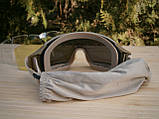 Захисні окуляри-маска Тactic Coyote зі змінним склом, фото 9