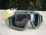 Захисні окуляри-маска Тactic Olive зі змінним склом, фото 6
