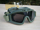 Захисні окуляри-маска Тactic Olive зі змінним склом, фото 5