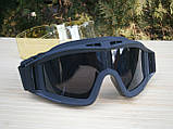 Захисні окуляри-маска Тactic Black зі змінним склом, фото 3