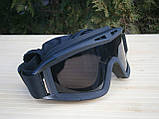 Захисні окуляри-маска Тactic Black зі змінним склом, фото 8