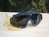 Захисні окуляри-маска Тactic Black зі змінним склом, фото 10