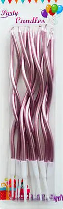 Набір свічок для торта "Коктейльний 12см", рожеве ЗОЛОТО 12шт 868259 KNZ, фото 1