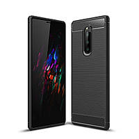 Чехол накладка TPU SK Fiber Carbon для Sony Xperia 1 J9110 Black