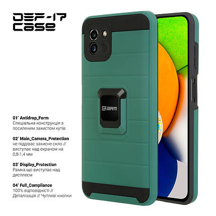 Чохол накладка TPU + PC Armorstandart DEF17 для Samsung A03 (A035) Military Green (ARM61351), фото 3