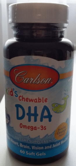  Дитячий риб'ячий жир у капсулах, Carlson, Kids Omega-3 Chewable DHA, Bursting Orange, 60 sgels, фото 1