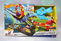 Трек Хот Вілс Полювання Ті-Рекса Hot Wheels City T-Rex Loop And Stunt Playset HKX42
