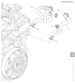 Патрубок впускної печі GM 95390882 1.7D CHEVROLET Cruze