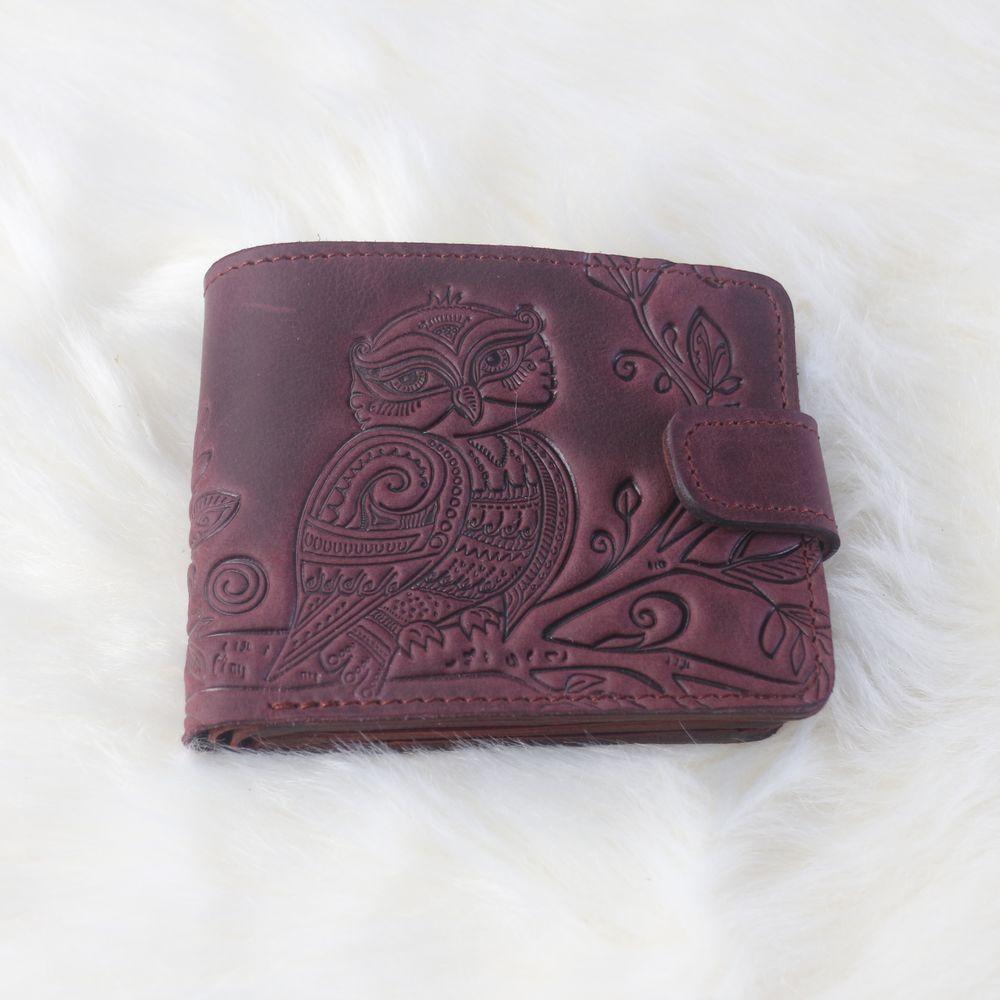 Гаманець малий "Сова" бордовий Гранд Презент 08-С-Бор, фото 1